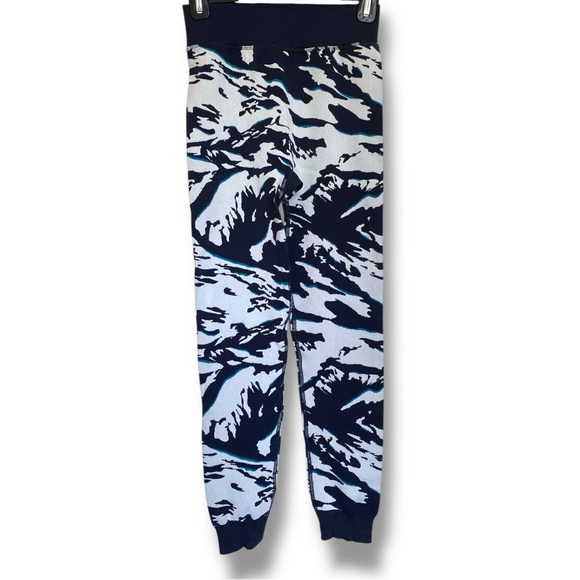 Sweaty Betty Peaks Ski Base Layer Leggings Blue Peaks Jacquard Seamless Athletic - Picture 1 of 12